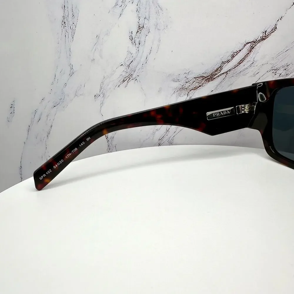 New PRADA Sunglasses Brown Root Tortoise Square Men's Plaque Logo - Picture 8 of 16
